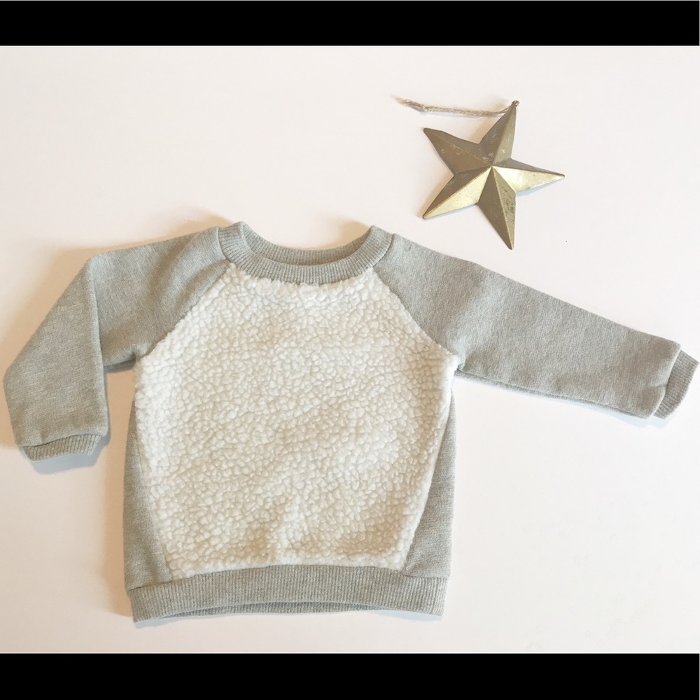 Carter's Fuzzy Grey and Gold Sweatshirt